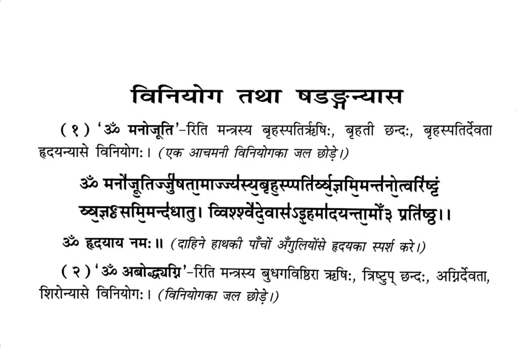 विनियोग तथा षडङ्गन्यास Viniyoga and Shadanga Nyasa Lyrics